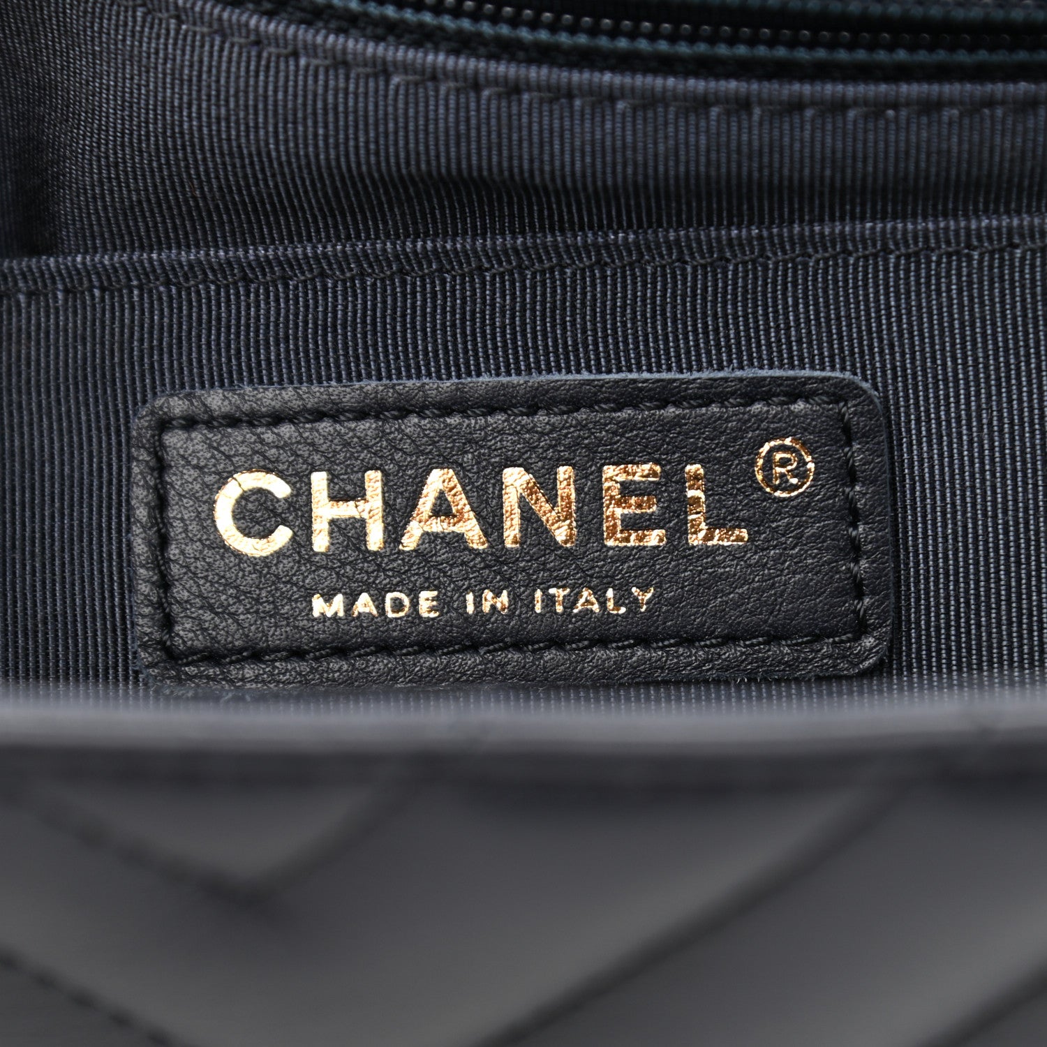 Chanel Calfskin Chevron Quilted Medium Statement Flap Navy Blue 5 of 11