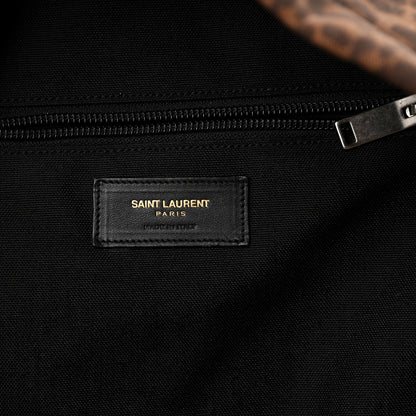 Saint Laurent Printed Canvas Leopard Classic Hunting Backpack Brown 11 of 21