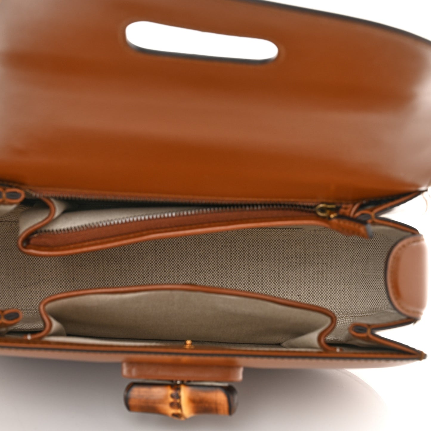 Boarded Dyana Lux Calfskin Web Medium Bamboo 1947 Top Handle Bag Brown