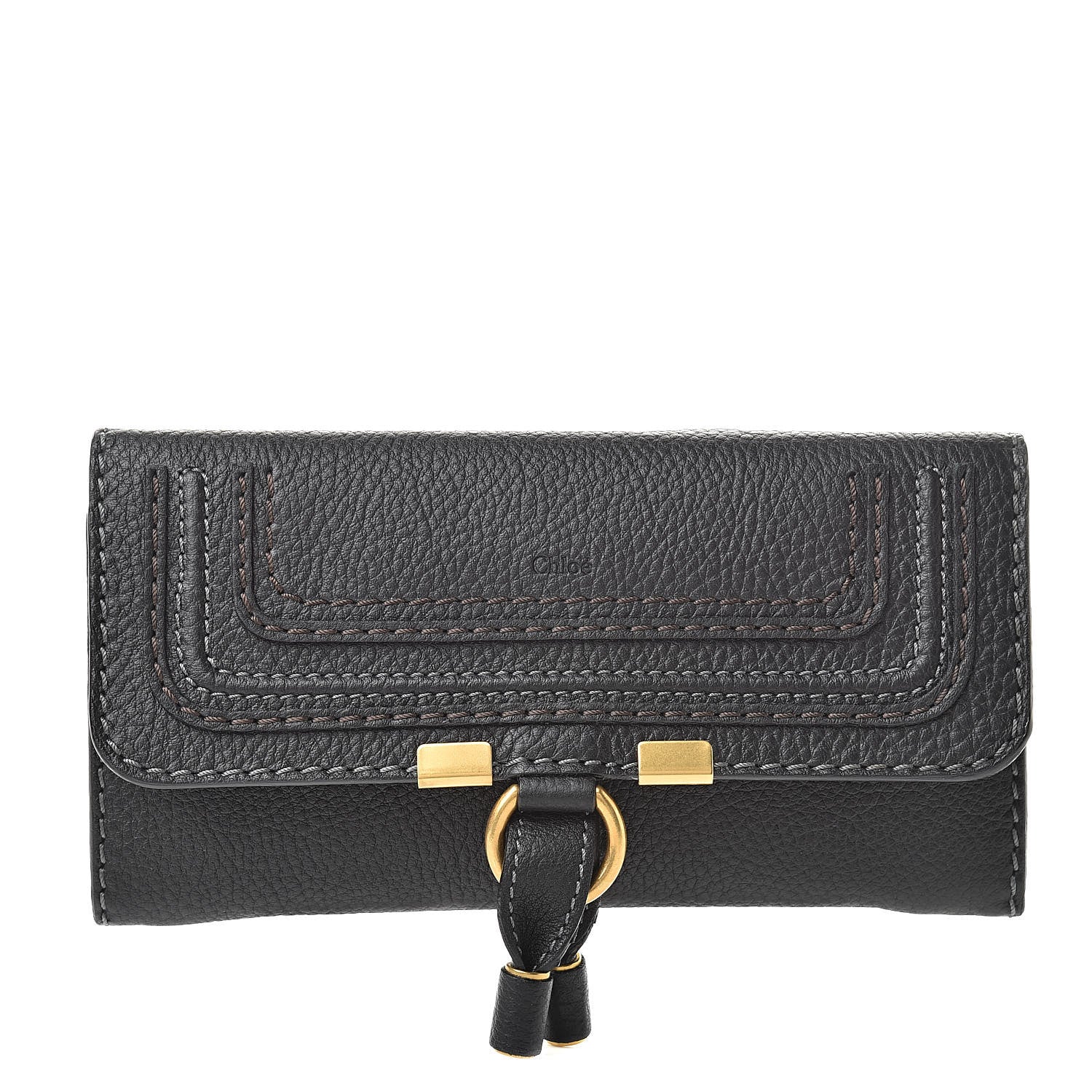 Chloe Calfskin Marcie Continental Flap Wallet Black 1 of 8