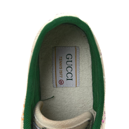 Gucci Canvas Lame Crystal GG Monogram Womens 1977 Tennis Sneakers 36 Gardenia Silver Mystic White 7 of 8