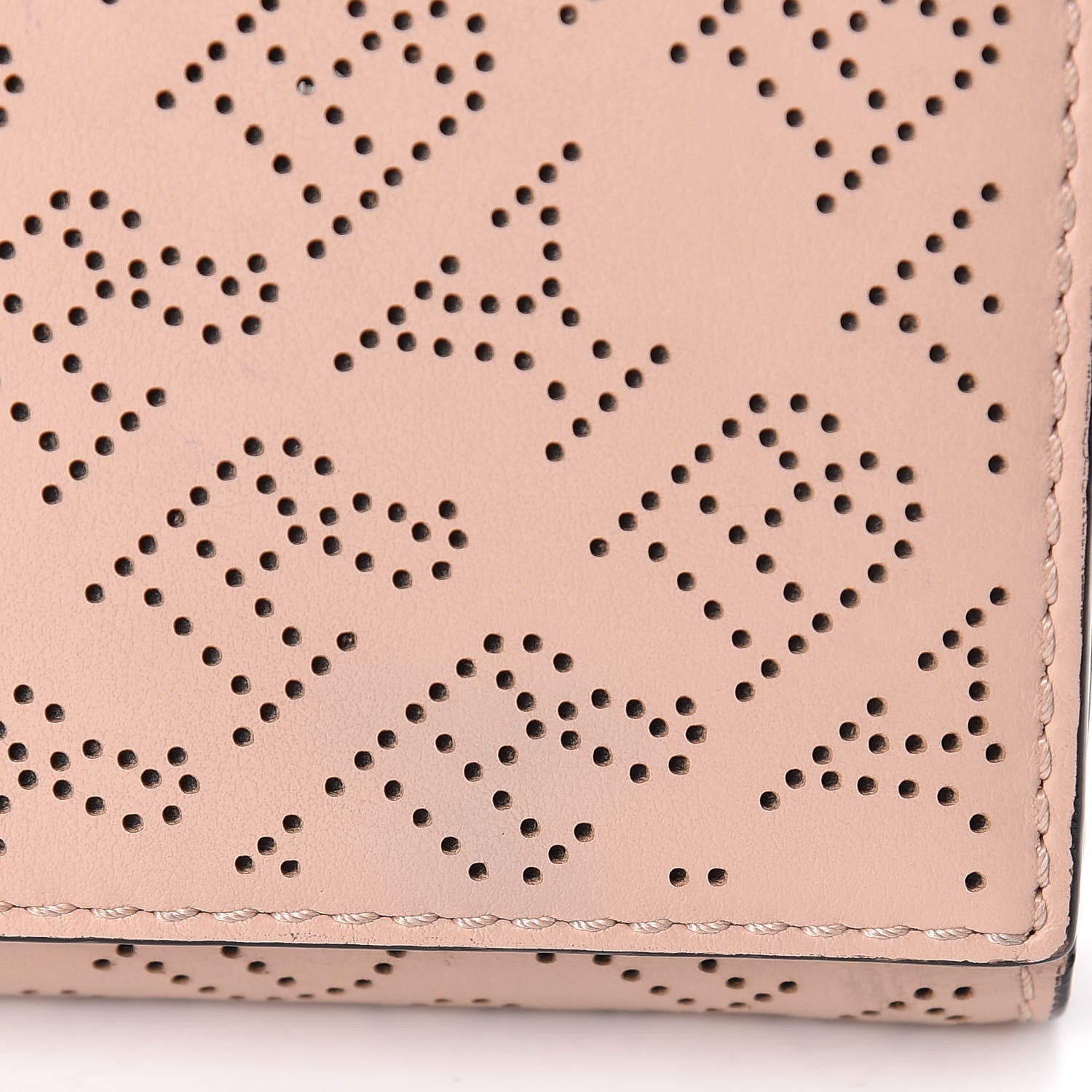 Burberry Calfskin Perforated Compact Wallet Pale Fawn Pink 12 of 14