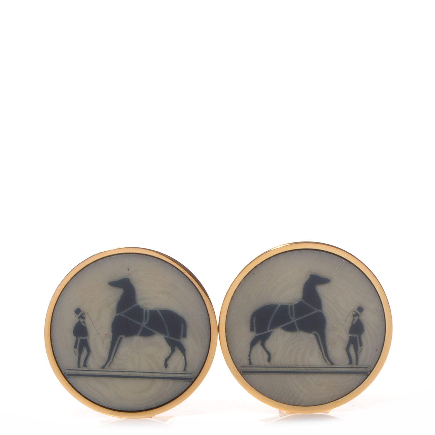 Hermes Caleche Clip On Earrings Gold 1 of 5