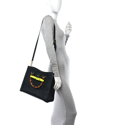 Gucci Calfskin Medium Diana Tote Bag Black Yellow Fluo 2 of 10