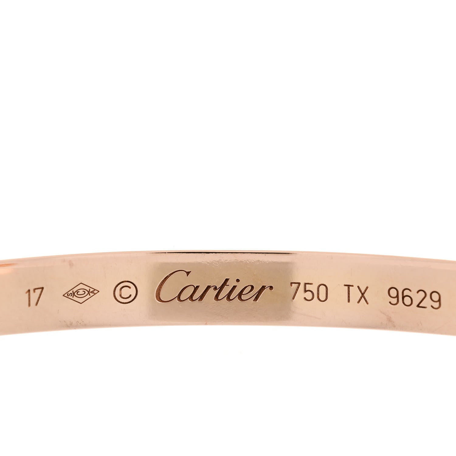Cartier 18K Pink Gold LOVE Cuff Bracelet 17 3 of 4