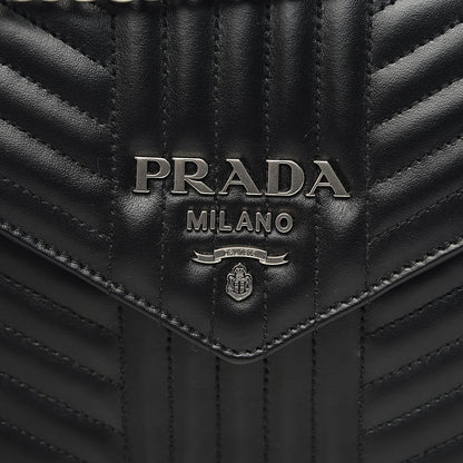 Prada Soft Calf Impunture Diagramme Flap Black 9 of 9