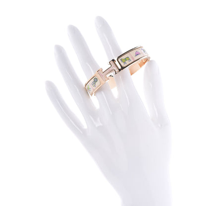 Hermes Enamel Couvertures et Tenues de Jour Narrow Clic Clac H Bracelet PM Pannacotta 2 of 5
