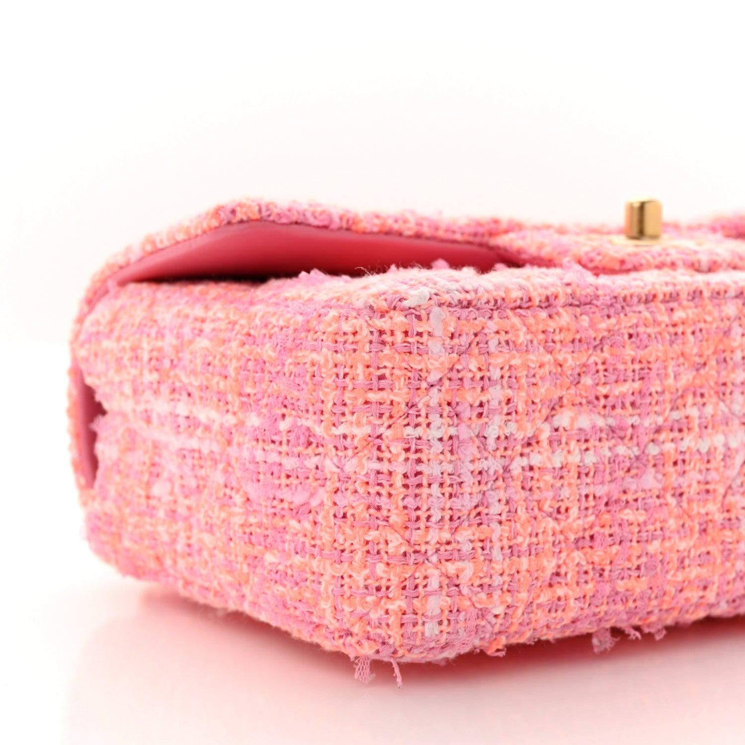 Chanel Tweed Quilted Mini Rectangular Flap Pink Multicolor 9 of 11