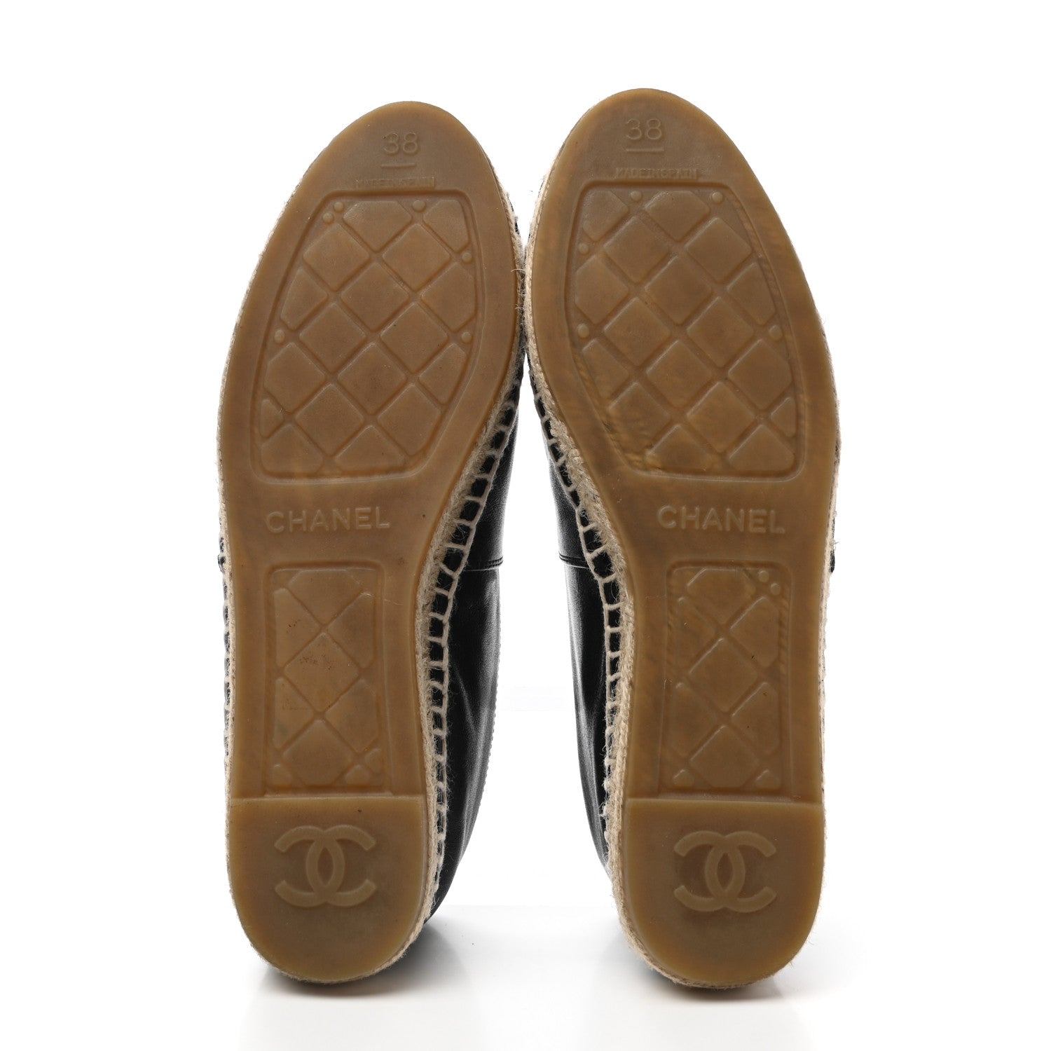 Chanel Calfskin Chain CC Espadrilles 38 Black 5 of 11