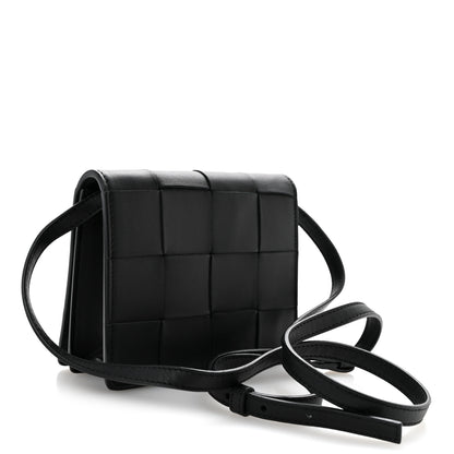 Bottega Veneta Lambskin Maxi Intrecciato Mini Cassette Crossbody Bag Black 3 of 12
