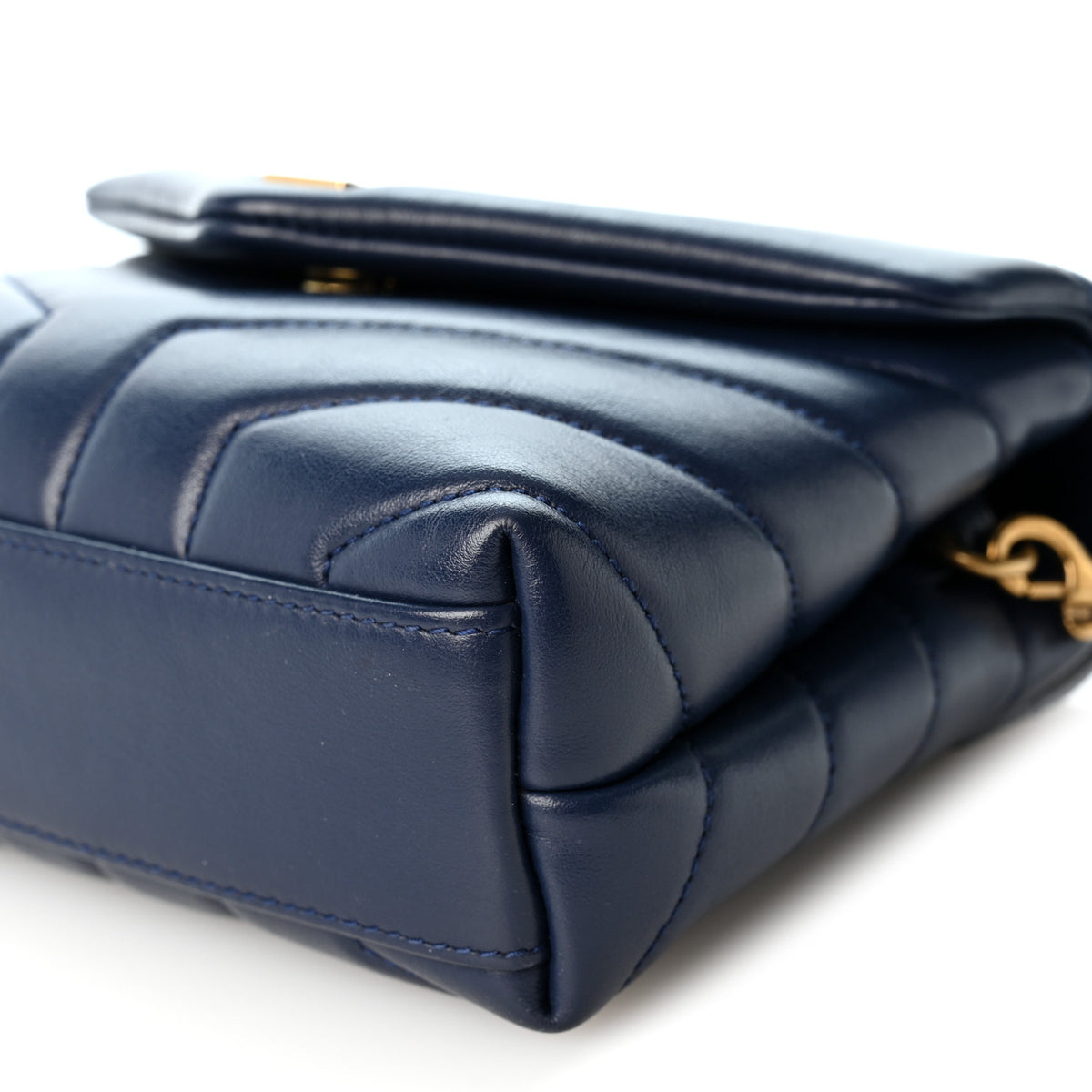 Saint Laurent Calfskin Y Quilted Monogram Toy Loulou Crossbody Bag Blue Charron 9 of 9
