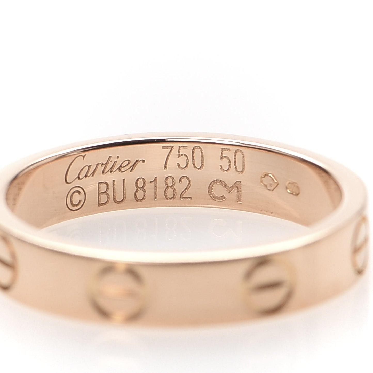 18K Pink Gold 3.5mm LOVE Wedding Band Ring 50 5.25