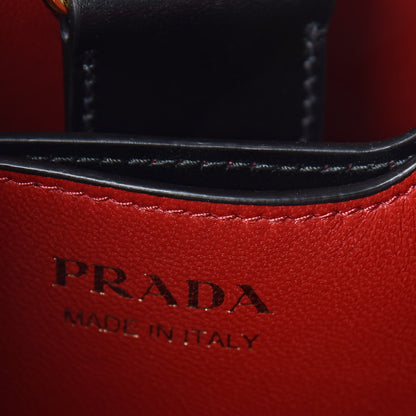 Prada Saffiano Cuir Small Panier Bucket Bag Black Fuoco 7 of 9