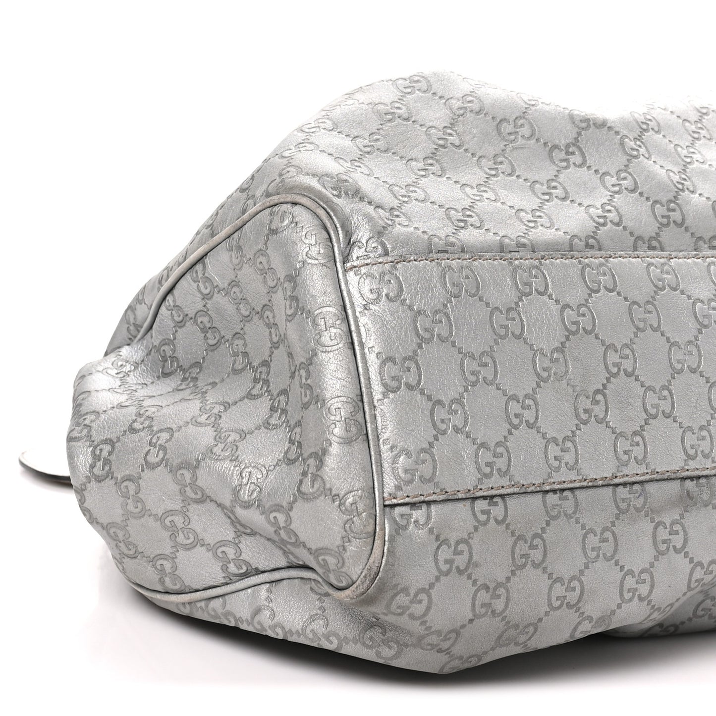 Guccissima Large Sukey Tote Silver