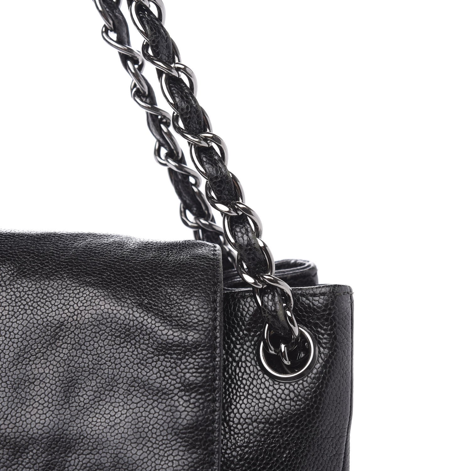 Chanel Glazed Caviar Pocket In The City Tote Black 14 of 15