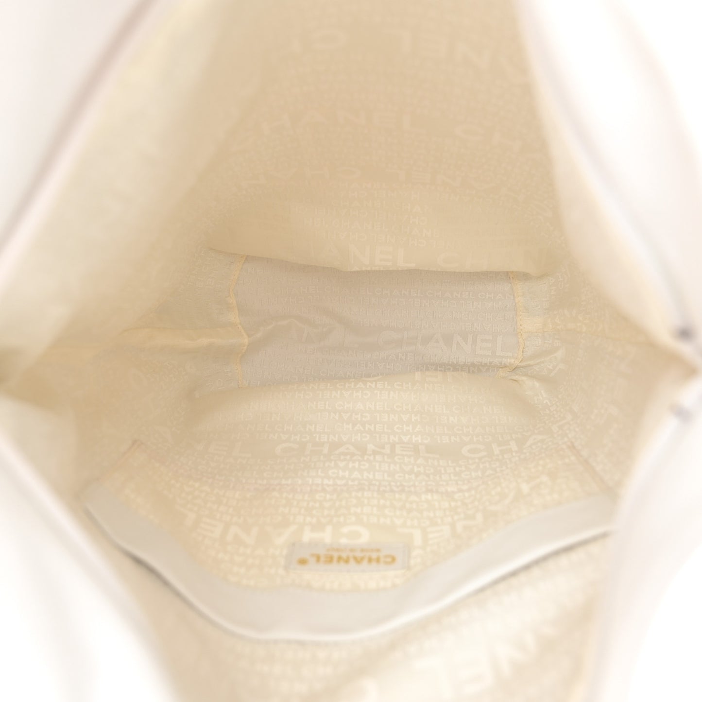 Calfskin CC Bucket Hobo White