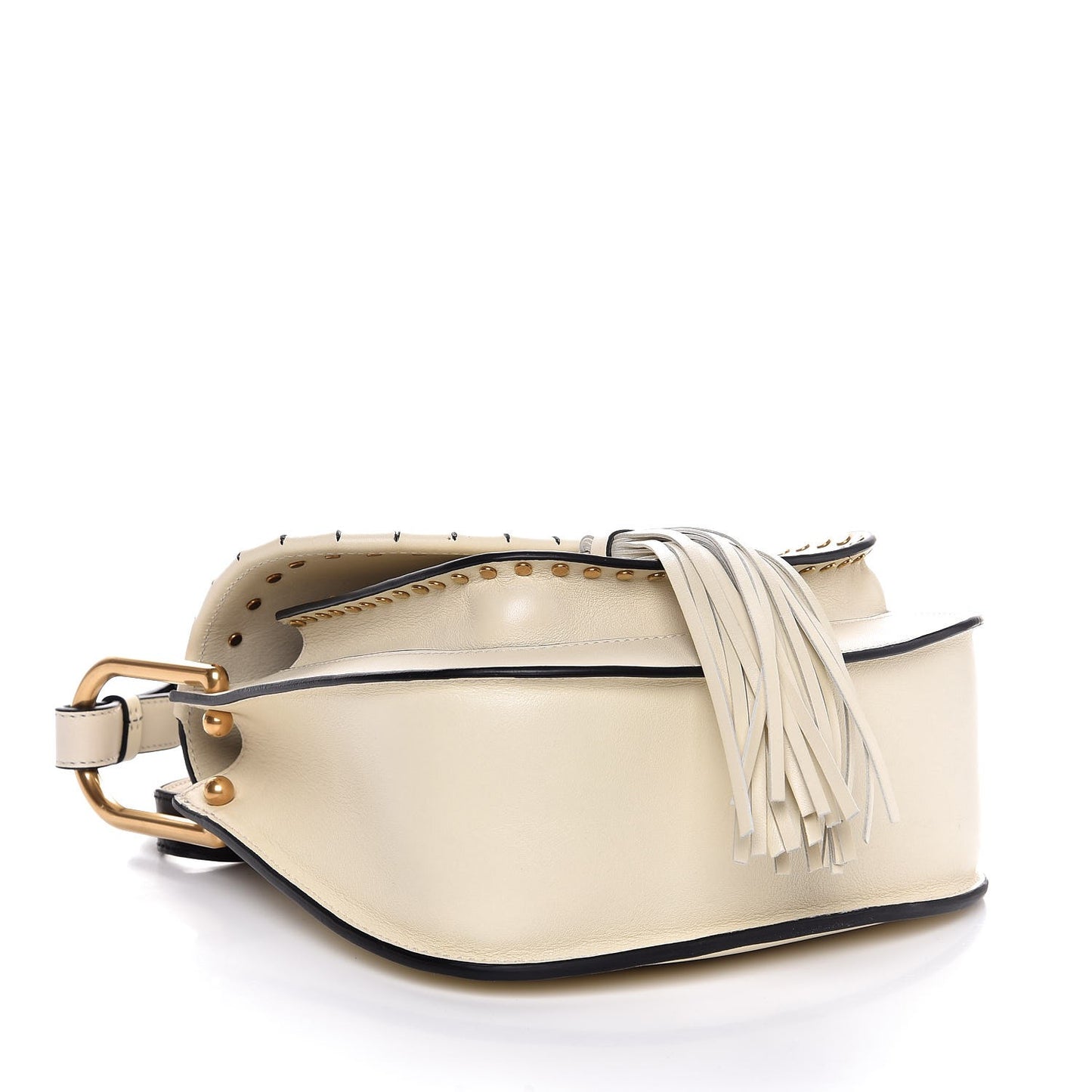 Calfskin Small Hudson Shoulder Bag Lace White