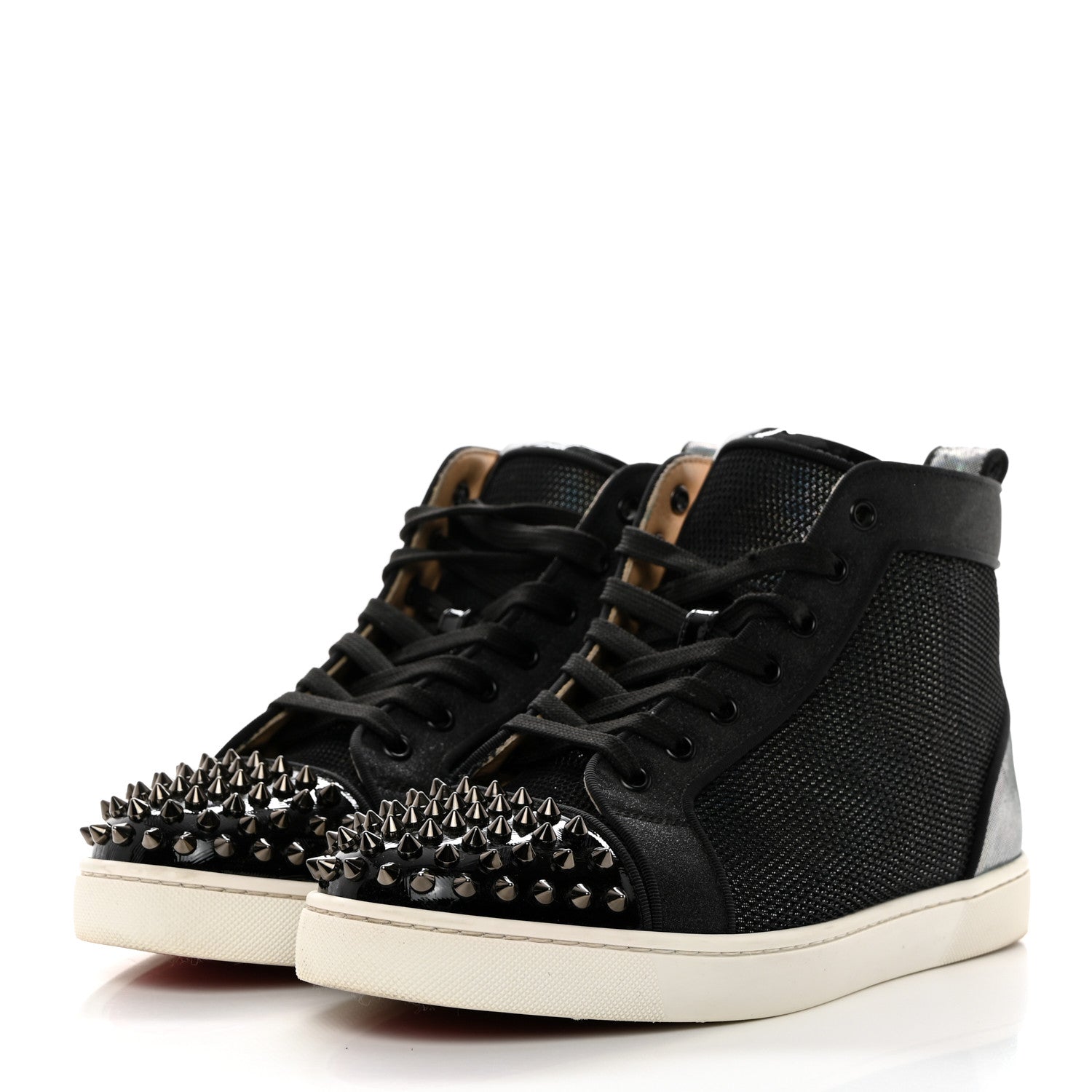 Christian Louboutin Patent Mesh Mens Lou Spikes Orlato Sneakers 41 Version Multicolor 3 of 7