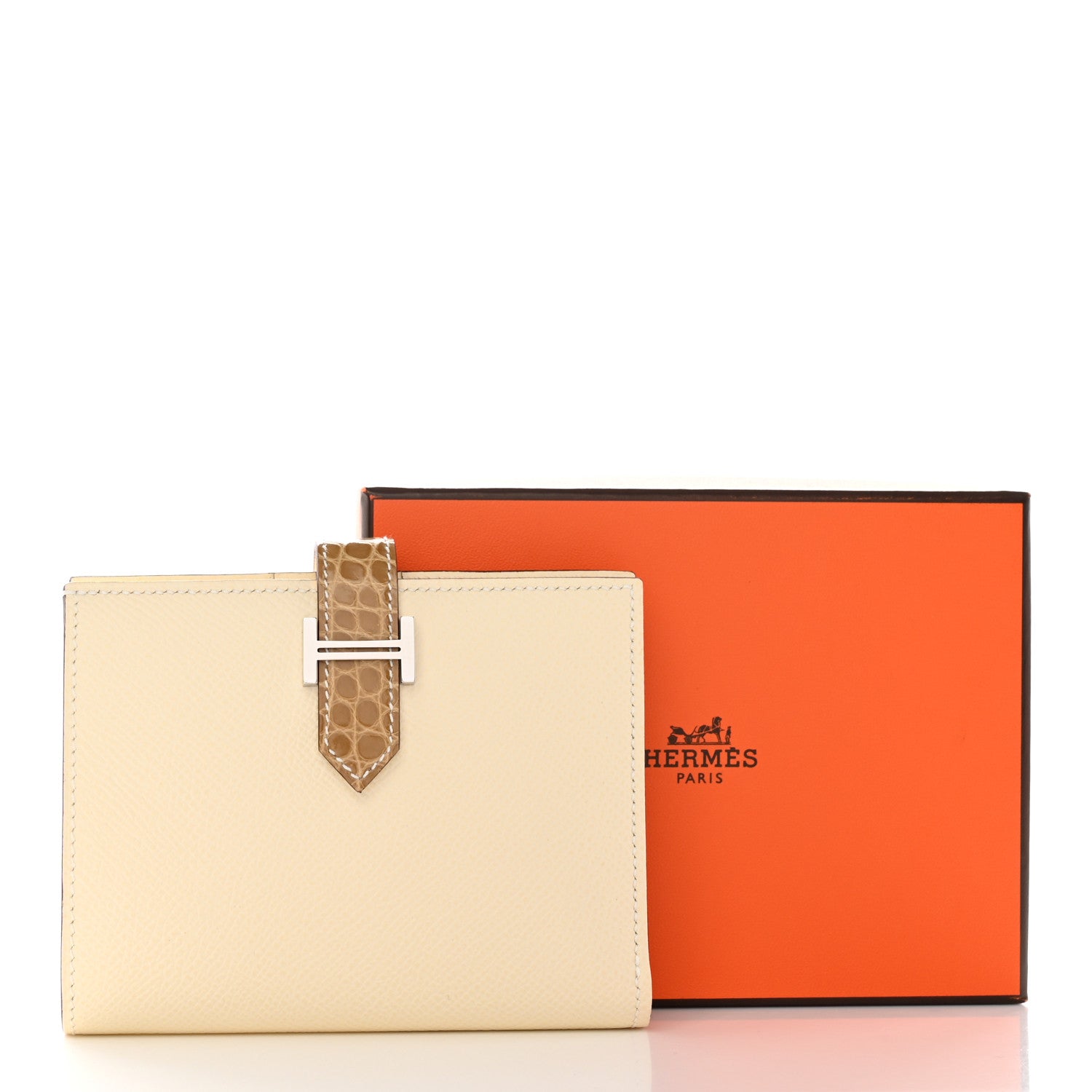 Hermes Epsom Shiny Alligator Bearn Touch Compact Wallet Nata Sable 11 of 11
