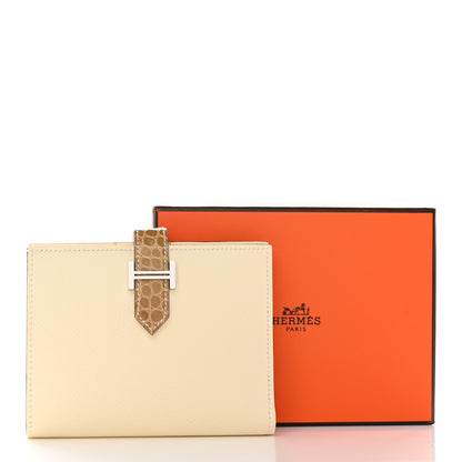 Hermes Epsom Shiny Alligator Bearn Touch Compact Wallet Nata Sable 11 of 11