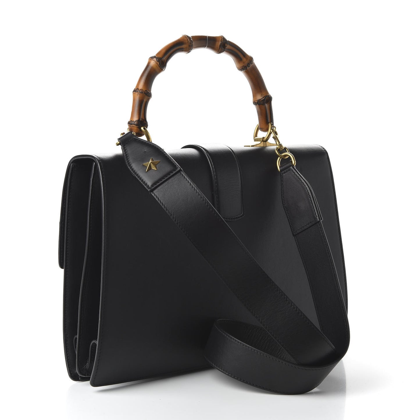 Calfskin Bamboo Web Large Dionysus Top Handle Bag Black Bright Evergreen Hibiscus Red