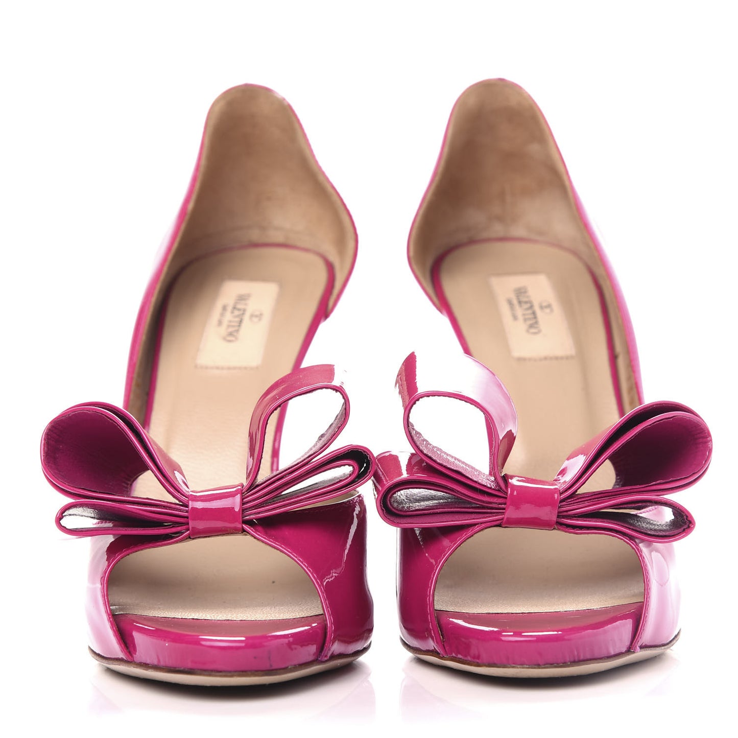 Patent Couture Bow Peep Toe d'Orsay 15/110mm Pumps 39.5 Fuchsia
