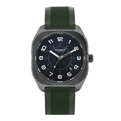 Hermes Glass Fiber Ceramic Rubber 39mm H08 Automatic Watch Vert 1 of 5