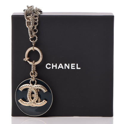 Chanel Resin CC 5 Pendant Necklace Gold Blue 7 of 7