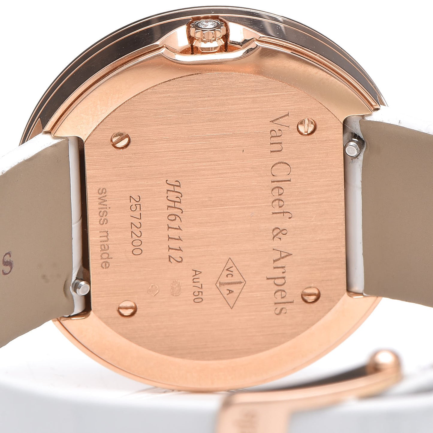 18K Rose Gold Alligator Diamond 32mm Charms Quartz Watch
