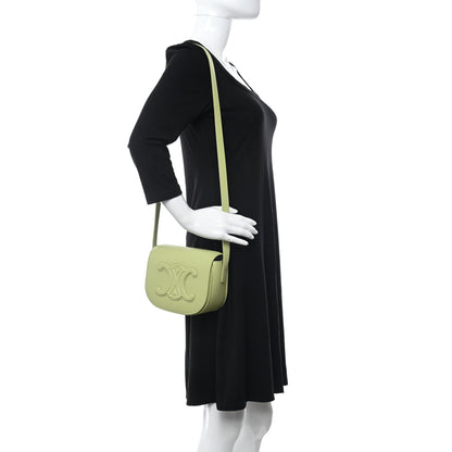 Celine Smooth Calfskin Cuir Triomphe Folco Crossbody Bag Light Jade 2 of 11