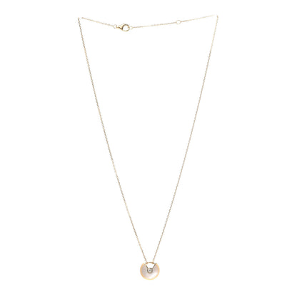 Cartier 18K Yellow Gold Diamond Mother of Pearl XS Amulette de Cartier Pendant Necklace 3 of 7
