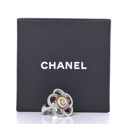Chanel Crystal Camellia Ring 5.25 Silver 5 of 5