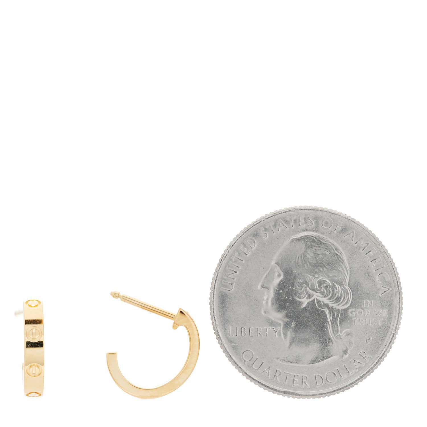 Cartier 18K Yellow Gold Small LOVE Hoop Earrings 2 of 7