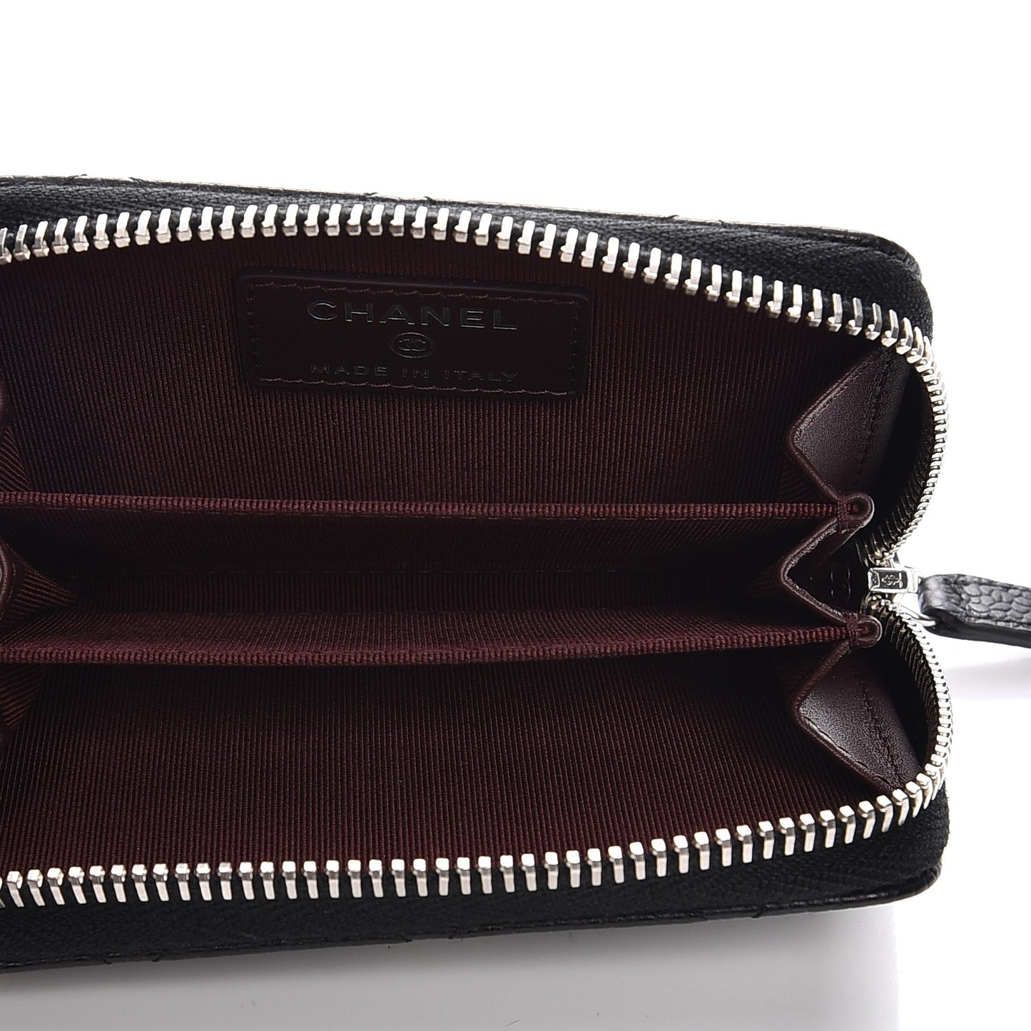 Caviar Quilted Zip Coin Purse Black