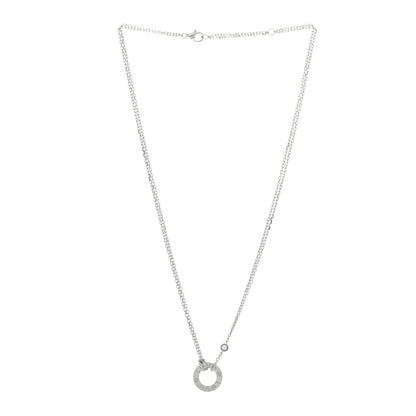 Cartier 18K White Gold 2 Diamond LOVE Necklace 3 of 4