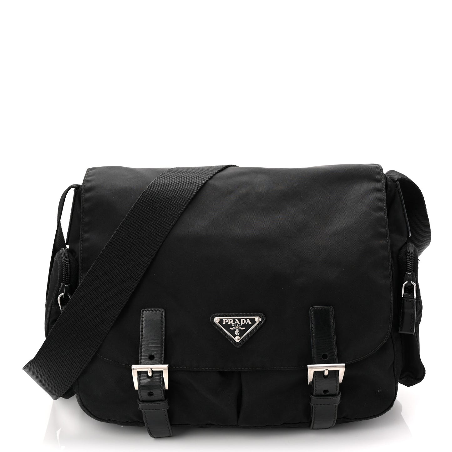 Nylon Vela Sport Messenger Bag Black