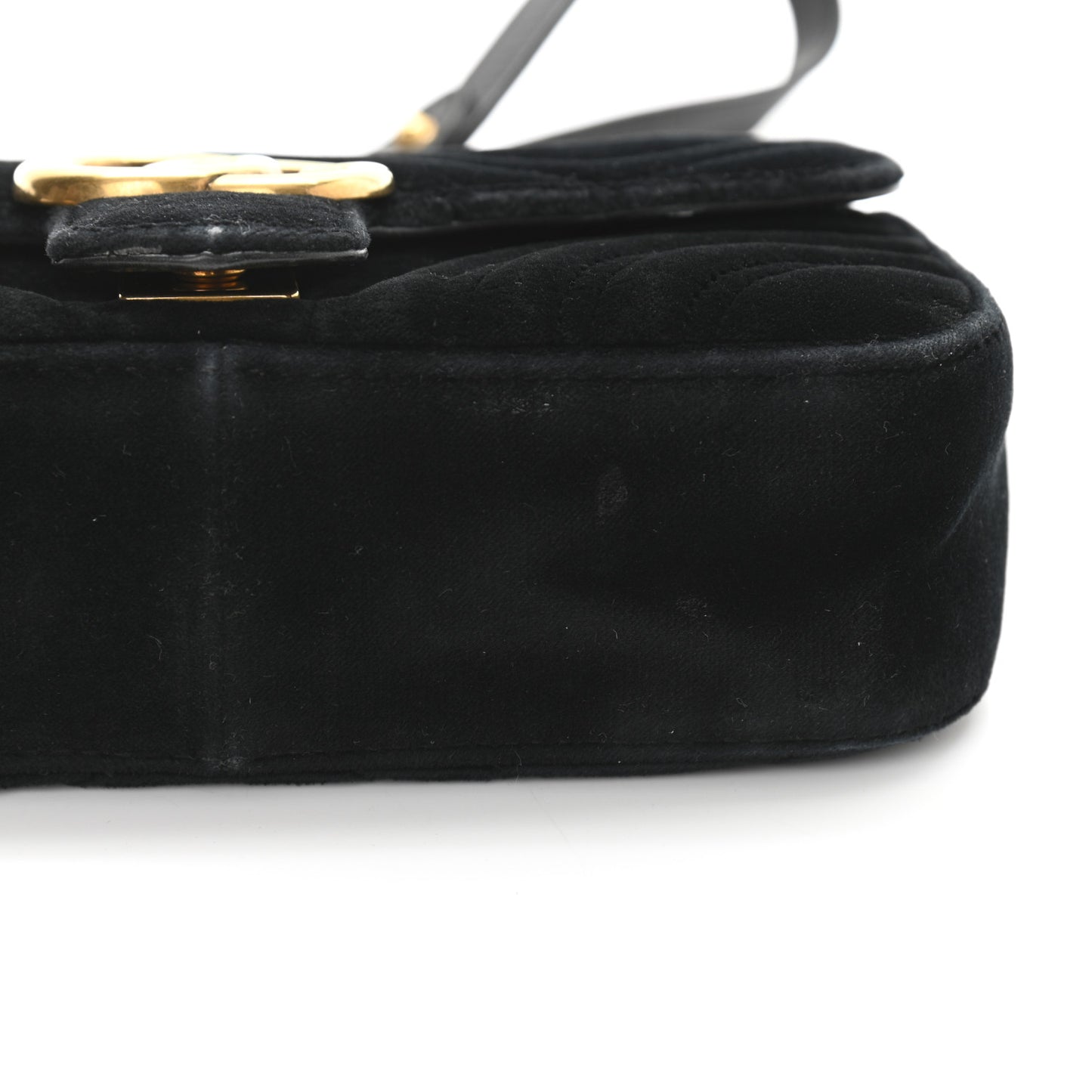 Velvet Matelasse Mini GG Marmont Shoulder Bag Black