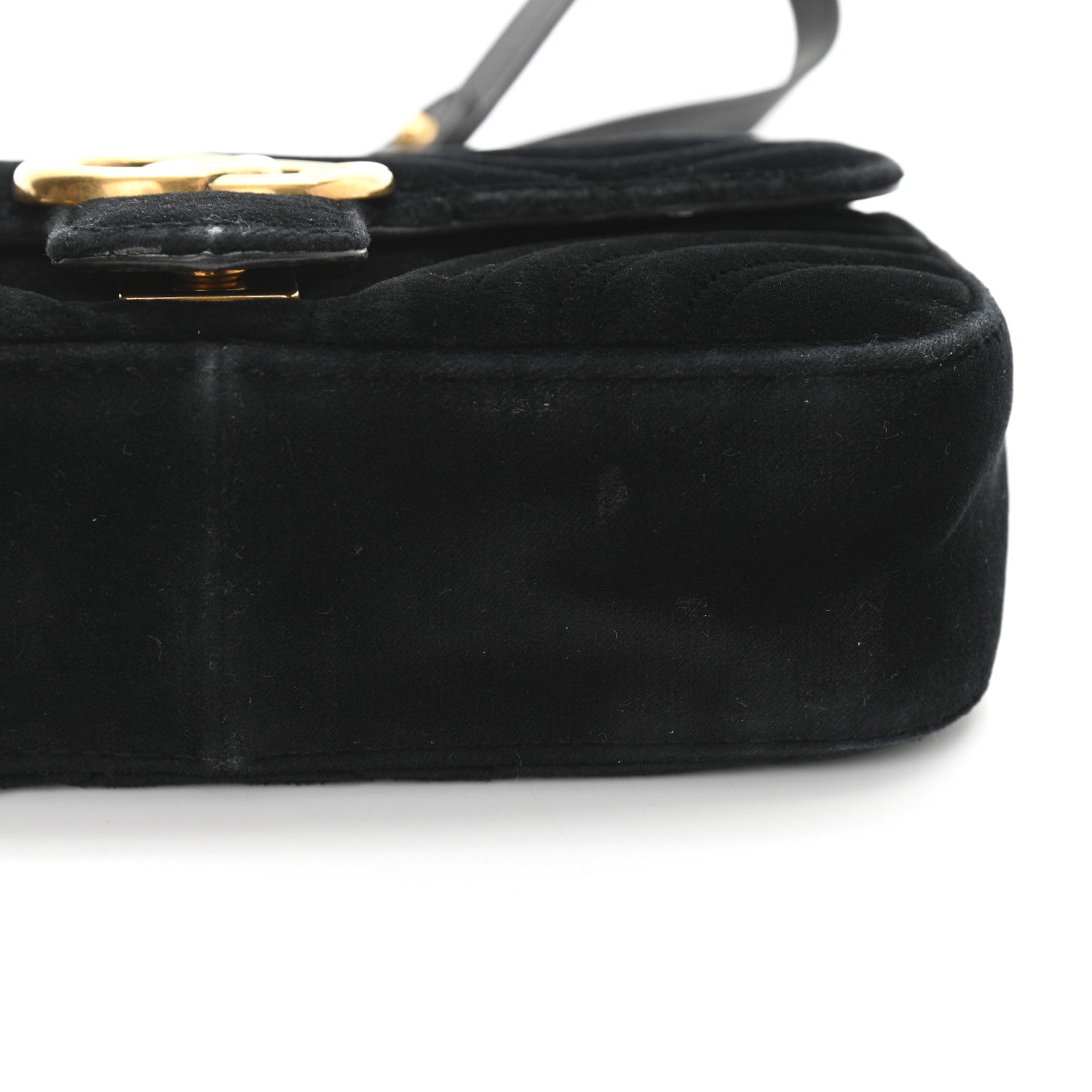 Gucci Velvet Matelasse Mini GG Marmont Shoulder Bag Black 15 of 16