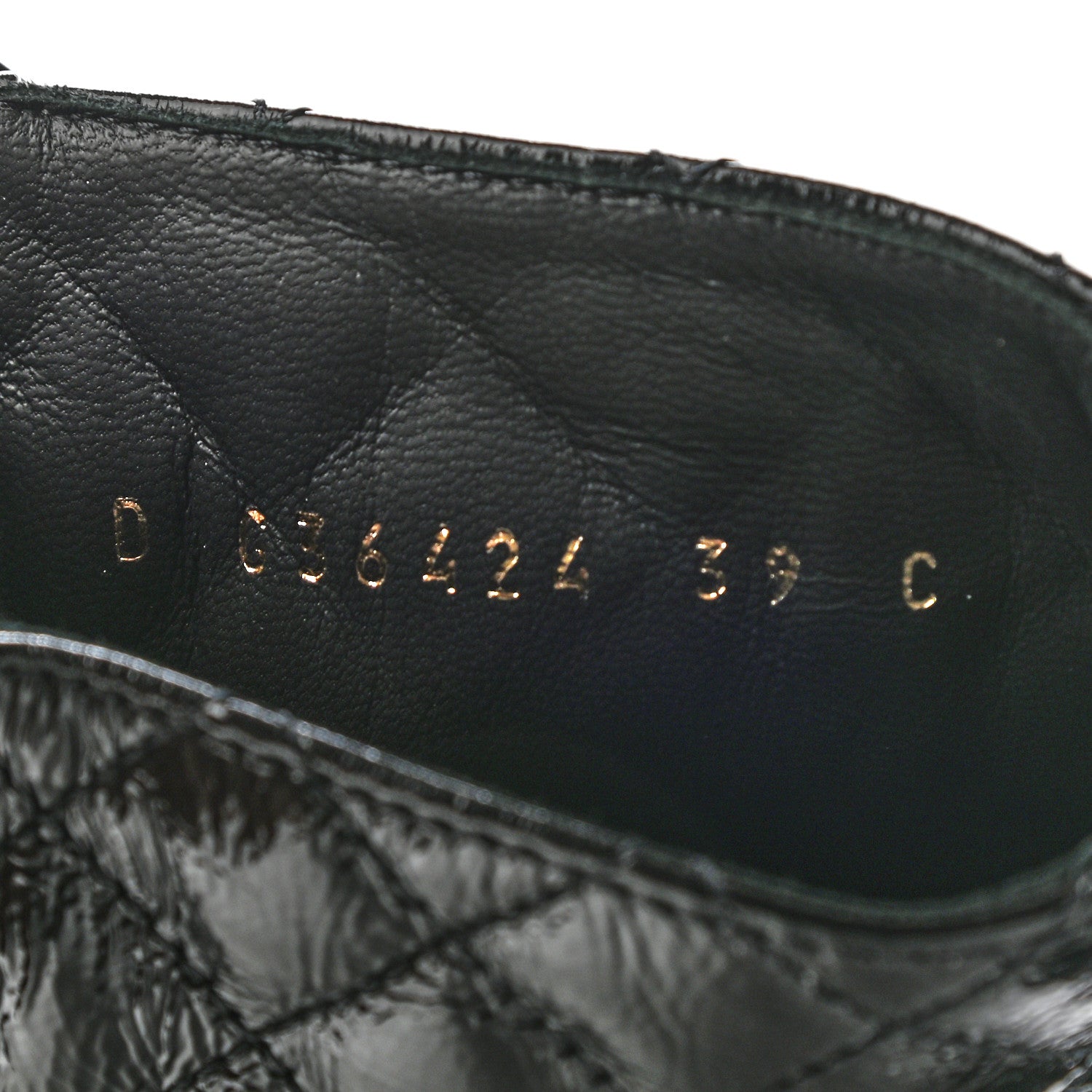 Chanel Shiny Calfskin Quilted Lace Up Combat Boots 39 Black 9 of 12