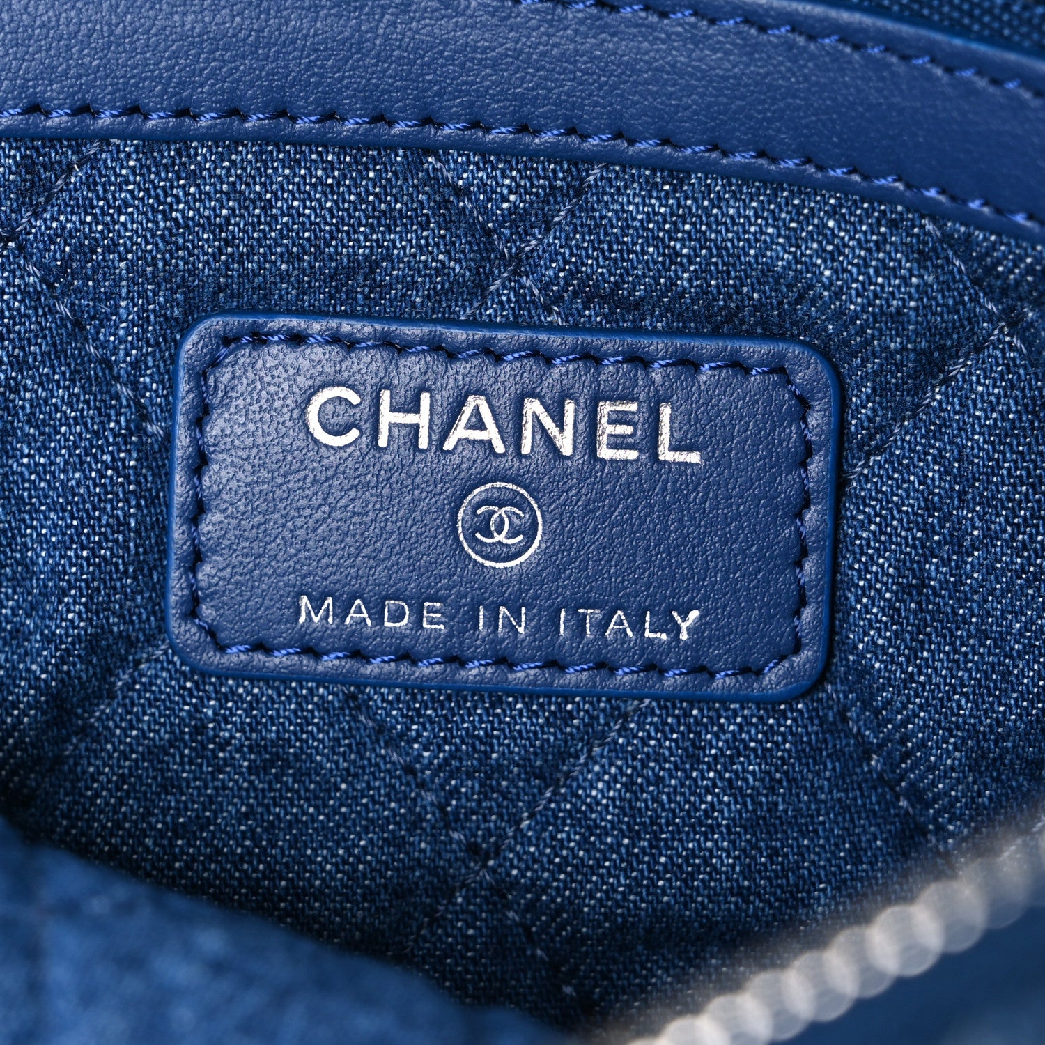 Chanel Denim Pocket Medium Cosmetic Case Blue 6 of 7