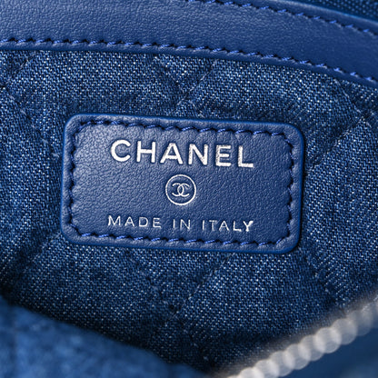 Chanel Denim Pocket Medium Cosmetic Case Blue 6 of 7