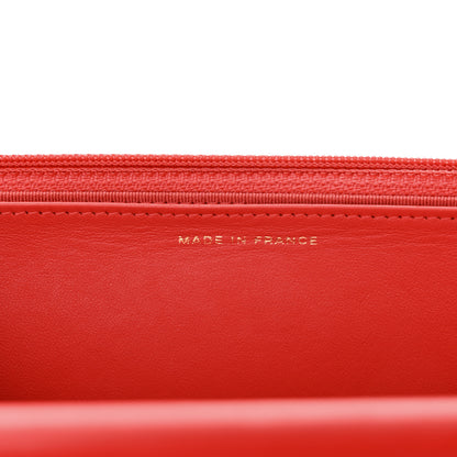Chanel Lambskin Quilted Wallet On Chain WOC Red 7 of 13