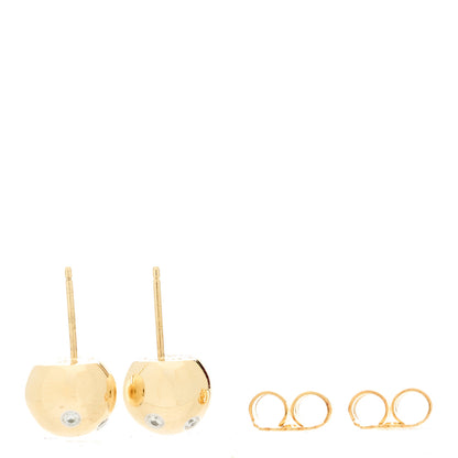 Tiffany 18K Yellow Gold Platinum Diamond 10.5mm Etoile Ball Earrings 3 of 5