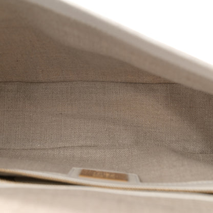 Fendi Linen Canvas Vitello King Painting Baguette With Marker Kit White 6 of 16
