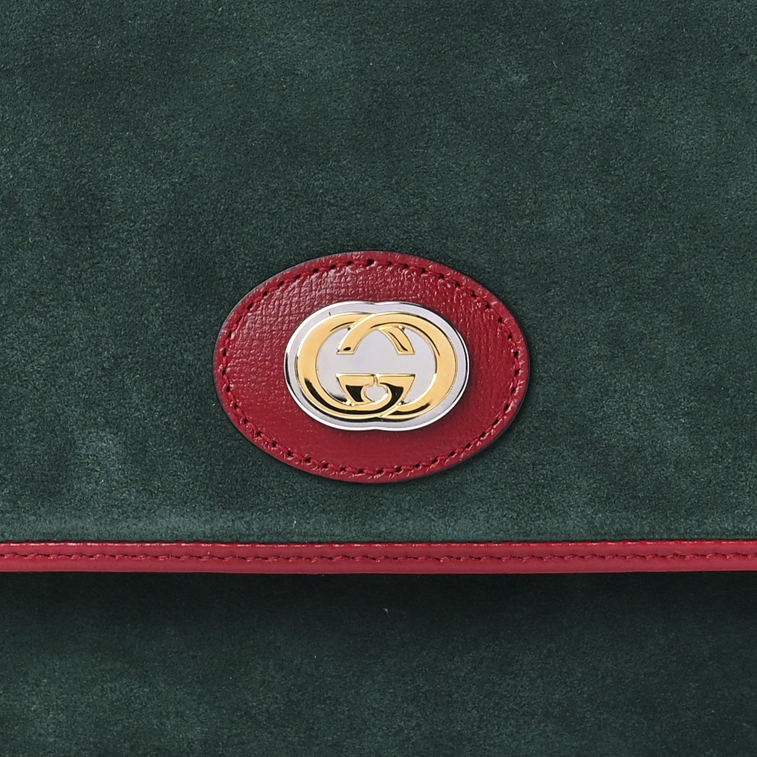 Gucci Suede Azalea Calfskin Small Marina Chain Shoulder Bag Green Red 8 of 11