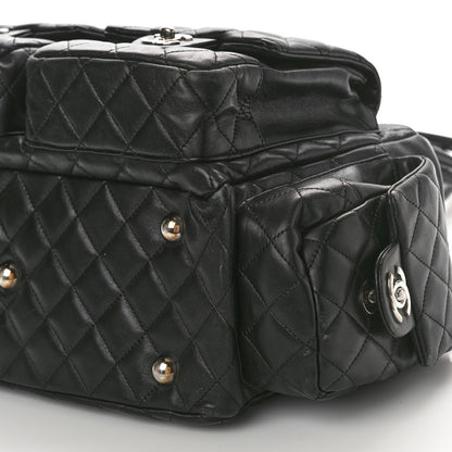 Chanel Calfskin Quilted Large Cambon Multipocket Reporter Black White 9 of 13