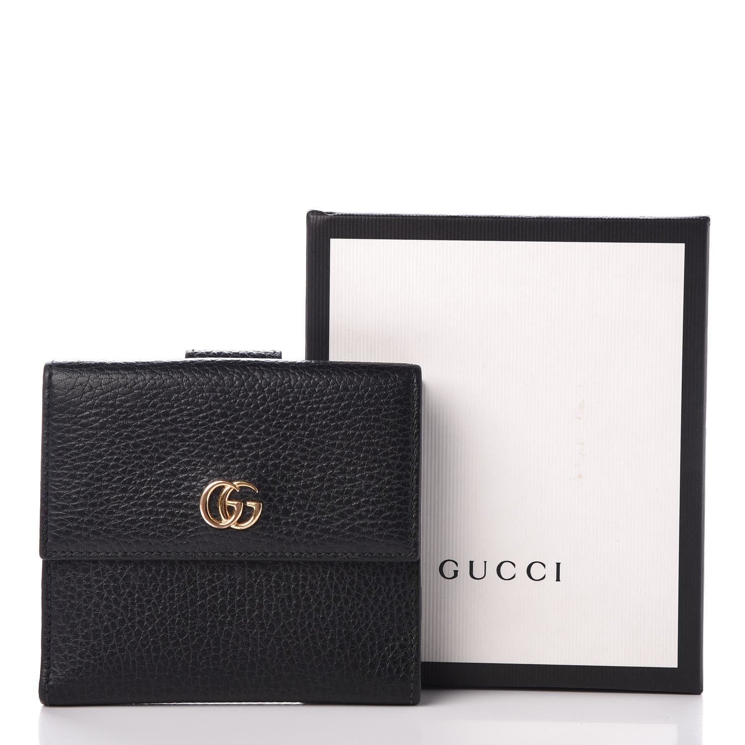 Gucci Dollar Calfskin Double G French Flap Wallet Black 8 of 8