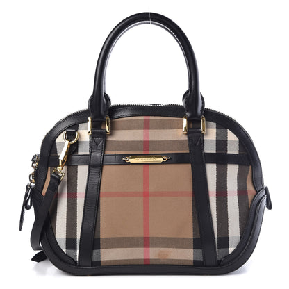 Burberry Bridle Calfskin House Check Small Orchard Bowling Bag Black 1 of 14