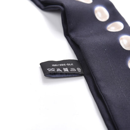 Chanel Silk Pearl CC Slim Bandeau Scarf Navy 6 of 6