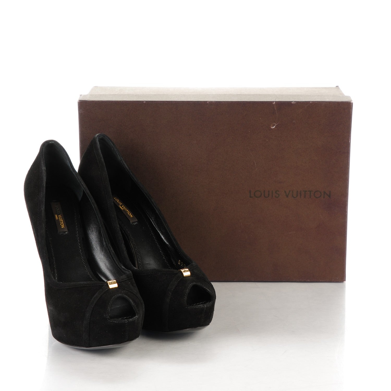 Louis Vuitton Suede Monogram Kimono Open Toe Pumps 38 Black 7 of 7